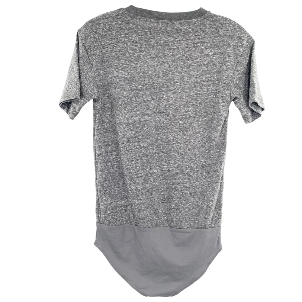 J. Crew Crewneck Pocket T-Shirt Bodysuit Heather Gray New